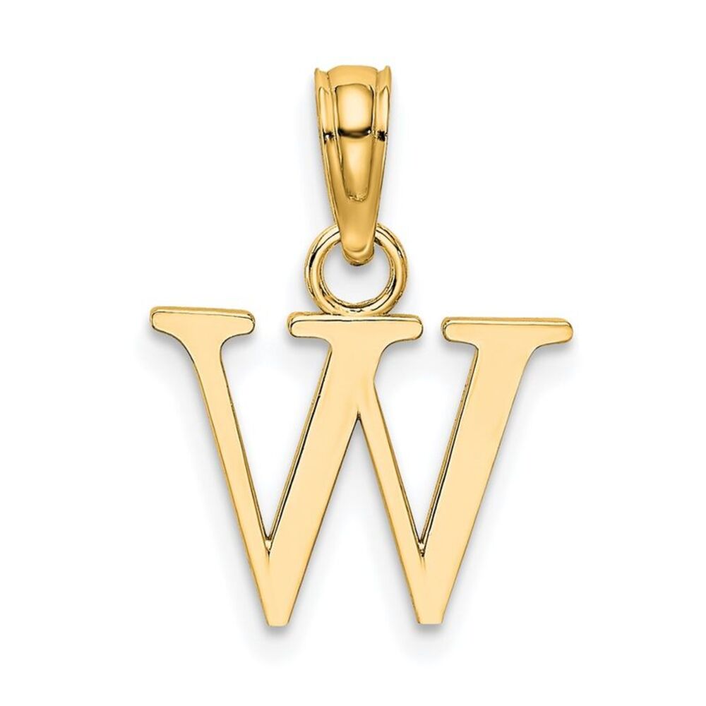 10k Yellow Gold Polished W Block Initial Charm - image 4